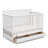 5-in-1 Convertible Crib with Drawer (White) – GREENGUARD Gold Certified, Crib