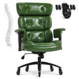 Executive Office Chair Retro Green Leather Office Chai