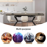 Extendable Dining Table for 6-8 Persons, Modern Dining Room Table from 56.6'' to 72.4'',