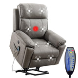 Large Power Lift Chair with Massage and Heat for Elderly Recliner, Brown