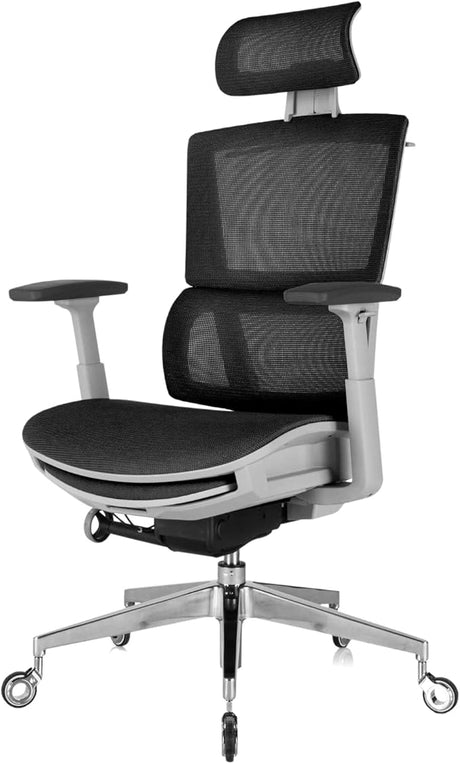 Rewind Ergonomic Office Chair with Footrest and Lumbar Support,Rolling Home Office