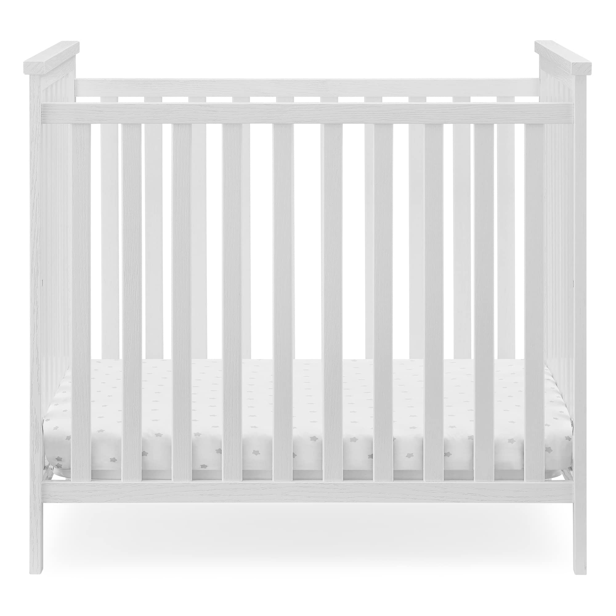 Middleton Mini Crib with 2.75-Inch Mattress - Greenguard Gold Certified, Textured White