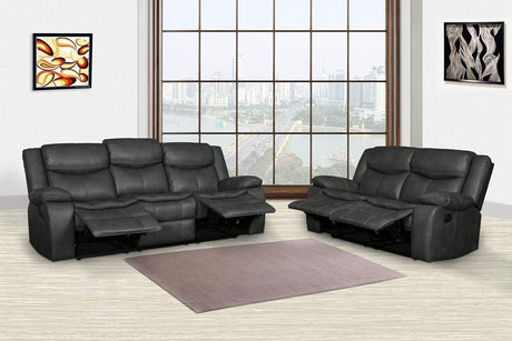 Marsden Modern Leather Air Reclining Living Room Loveseat, Gray