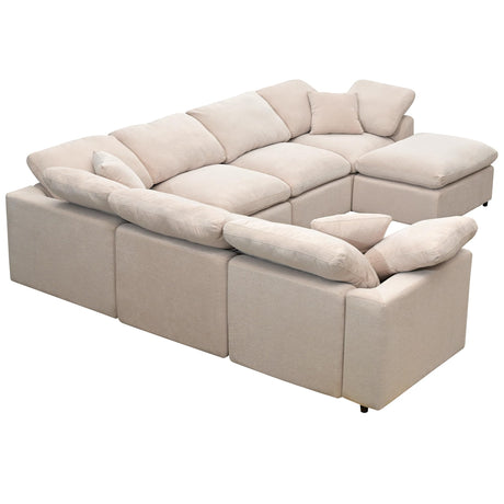 Modular Sectional Sofa with Ottoman L Shaped Corner Couch for Living Room, Office