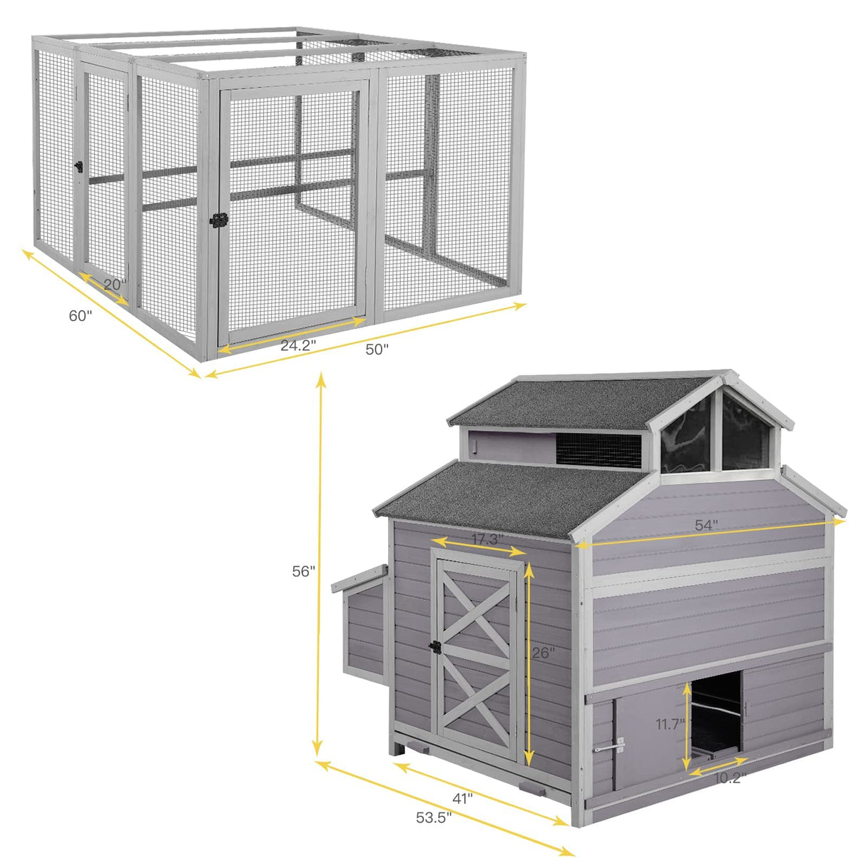 Extra Large Chicken Coop, Outdoor Rabbit Hutch Chicken Coop, Nesting Box