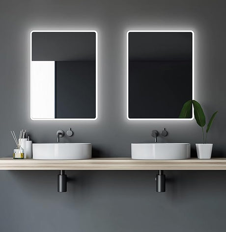 Bathroom Mirror with Lighting Moon - Bathroom Mirror 80 x 60 cm