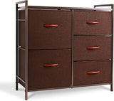 Dresser for Bedroom, 5 Chests of Drawers, Dresser for Closet with Fabric Bins,