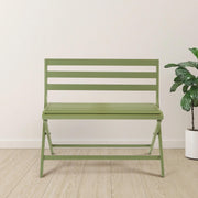 Outdoor Foldable Garden Bench, Powder Coated Aluminum Patio Porch Bench