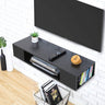 Black Floating TV Stand Wall Mounted, Floating Entertainment Center Wood Storage