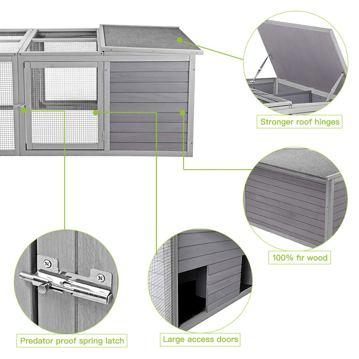 Rabbit Hutch Indoor, Bunny Cage Outdoor, Small Animal House with Large Run