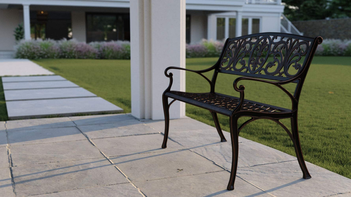 Decatur Cast Aluminum Patio Bench