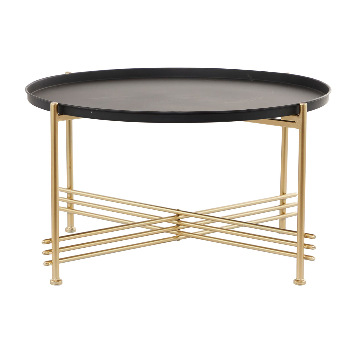 Modern Metal Coffee, Center Table 33" x 33" x 19", Black