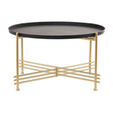 Modern Metal Coffee, Center Table 33" x 33" x 19", Black