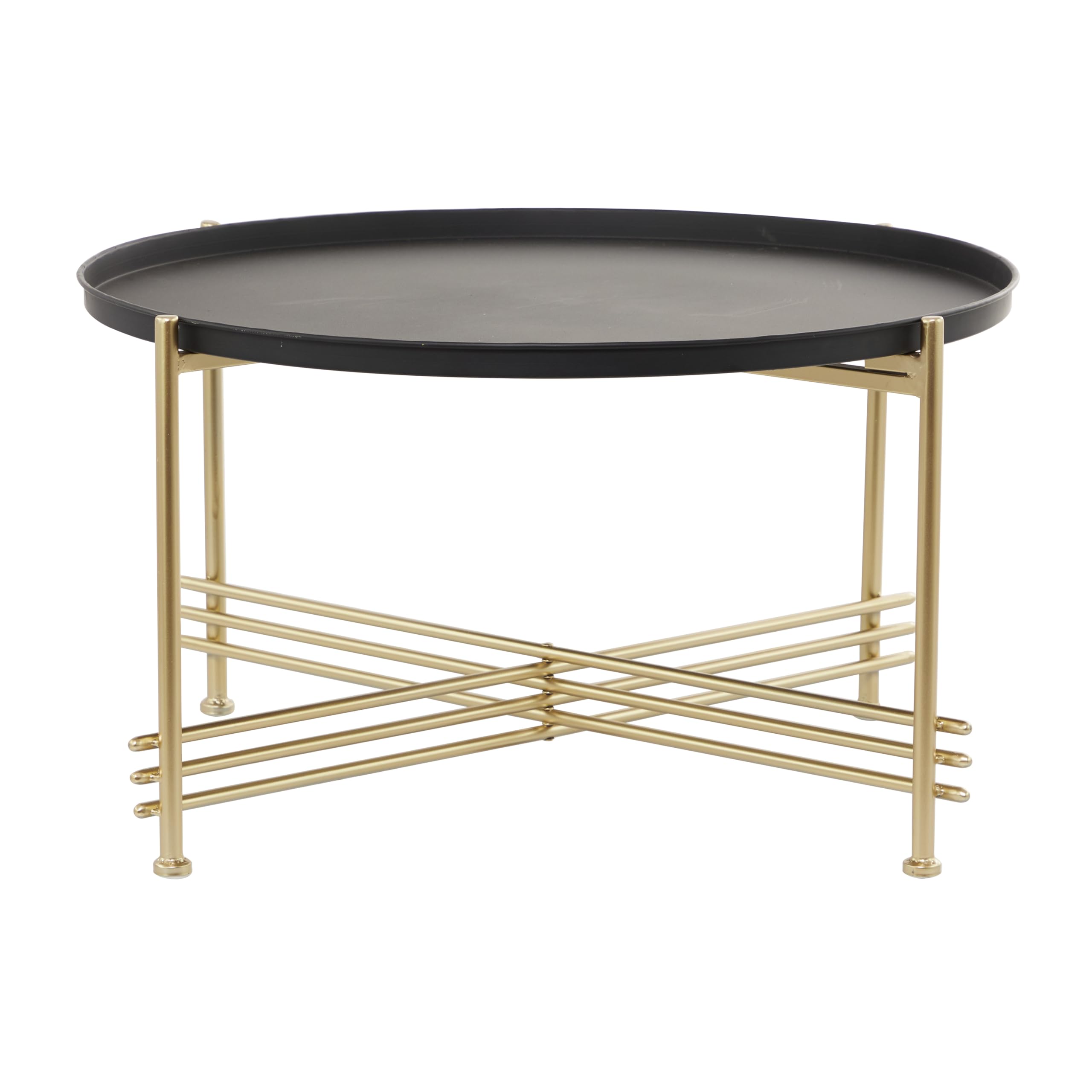 Modern Metal Coffee, Center Table 33" x 33" x 19", Black