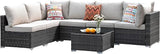 7-Piece Outdoor Wicker Patio Furniture Set, Outside Sectional Sofa Set with Cushions