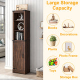 Farmhouse Storage Cabinet, 5-Shelf Tall Bathroom Cabinet