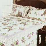 Bedding [Classical Rose] 3-Pieces Floral Printed-Quilted Cotton Quilt Set (Full/Queen Size)