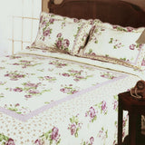 Bedding [Classical Rose] 3-Pieces Floral Printed-Quilted Cotton Quilt Set (Full/Queen Size)