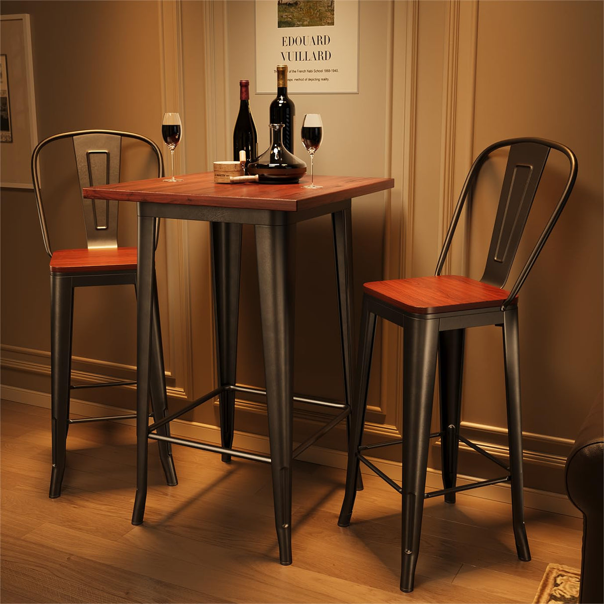 Bistro Table and Chairs Set of 2, Bar Table and Chairs Set of 2