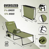 Oversize Chaise Lounge Outdoor, Heavy-Duty Folding Lounge Chair for Outside