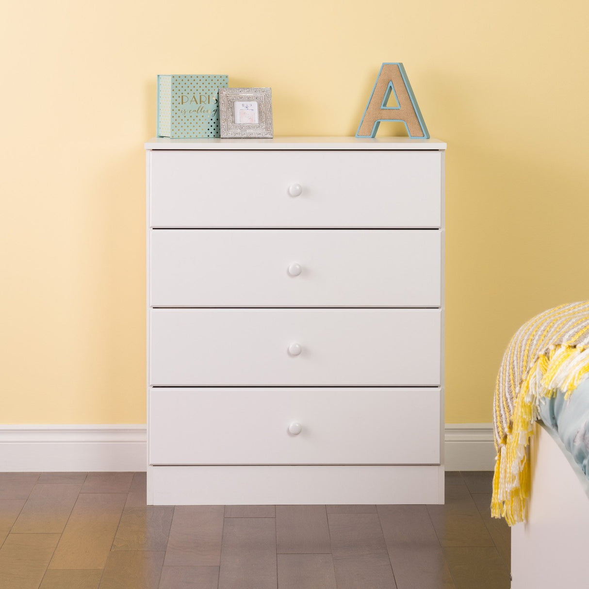 Astrid Simplistic 4-Drawer Dresser for Bedroom, Functional Bedroom Dresser Chest