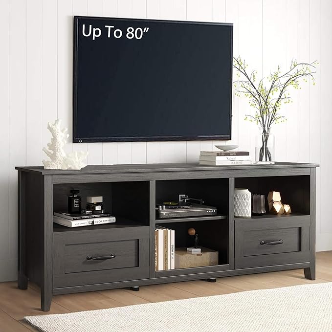 70 inch for TVs Up to 80", Large Entertaiment Center with Drawers for Living Room,