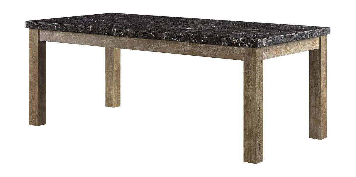 Charnell Dining Table in Marble & Oak Finish