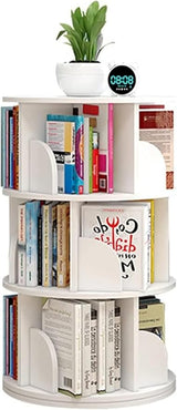 Rotating Bookshelf, Revolving Bookcase, 360°Floorstanding Corner Shelf