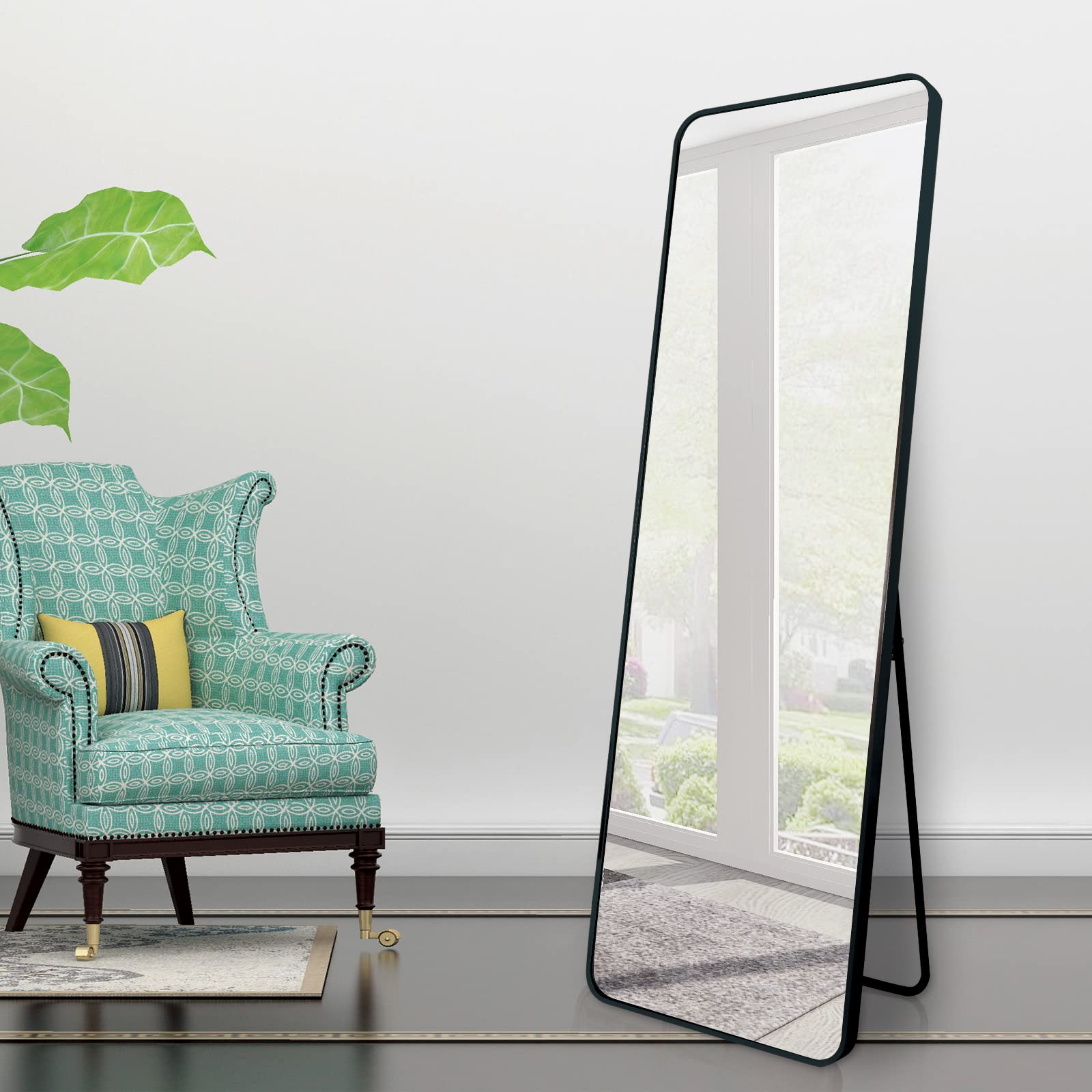 Full Length Mirror Rounded Corner Rectangle Floor Mirror 65