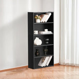 Industrial Bookshelf, 5-Tier Bookcase with Adjustable Storage Shelves