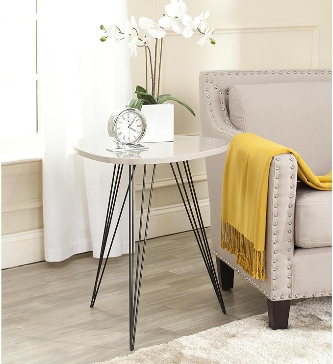 Home Collection Wolcott Mid-Century Modern Grey and Black Side Table