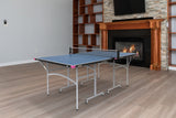 Junior Ping Pong Stationary and Rollaway Tables - 3/4 Size Table Tennis Table - Space Saver Game Table