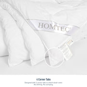 HOMTEC Duvet Insert Cotton Comforter Queen Size White Down Alternative Duvet Insert 100% Cotton Quilted Fluffy Comforter Lightweight All Season 4 Corner Tabs Durable Breathable Noiseless
