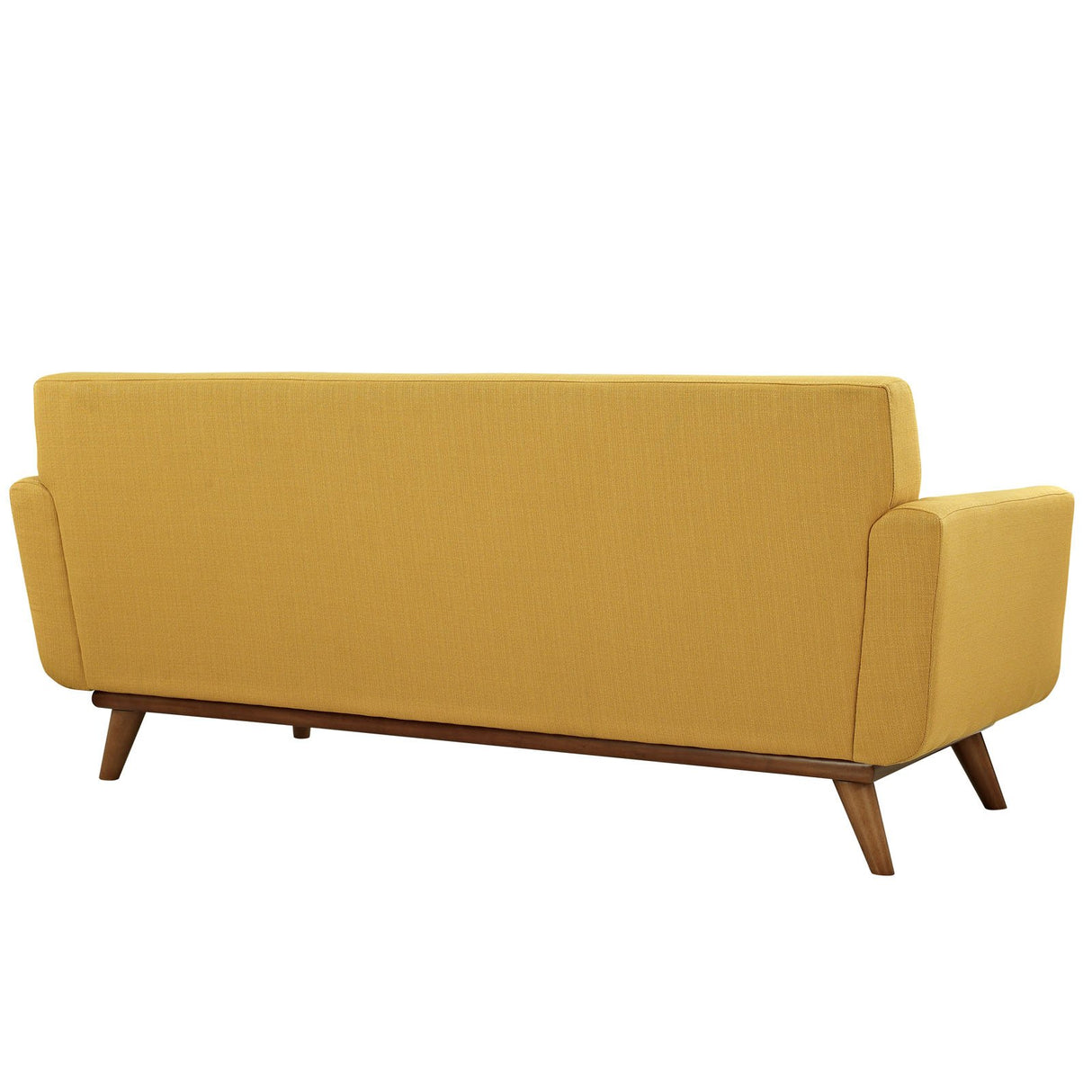 Engage Mid-Century Modern Upholstered Fabric Loveseat in Citrus