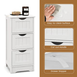 Bathroom Floor Cabinet - Small Bathroom Storage Cabinet with 3 Removable Drawers & Anti-Toppling Device,