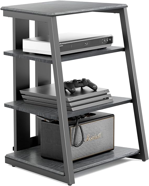 Design 4-Tier AV Media Stand Corner Shelf Stand