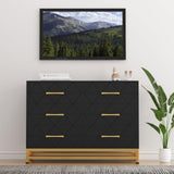 6 Drawer Dresser, Black Wood Dresser for Closet, TV Stand, Morden Chest