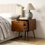 Nightstand with Charging Station, Mid-Century Modern Nightstands