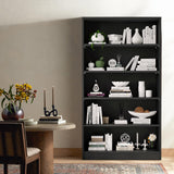 5 Shelf Bookcase,60 Inch Wood Tall Bookshelves for Living Room,Black