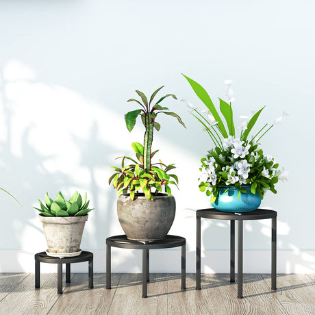 Set of 3 Metal Plant Stand for Heavy Potted Plant for Home Indoor and Outdoor