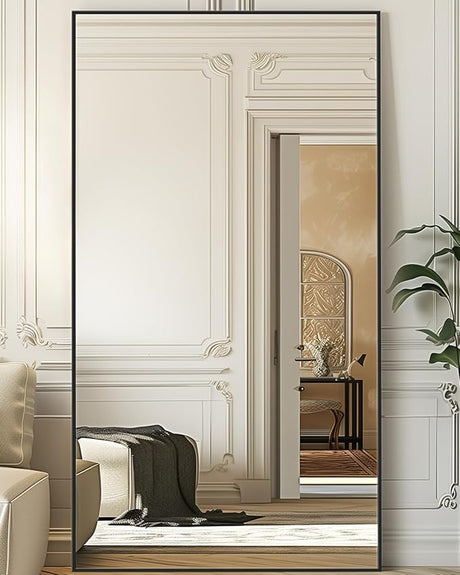 Full Length Mirror, 41"x81" Arched Floor Mirror Freestanding, Oversized Floor Standing