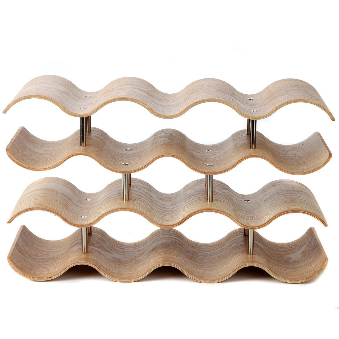 Countertop Wave Wine Rack, Wood, Elegant and Modern, Table Top Wine Storage