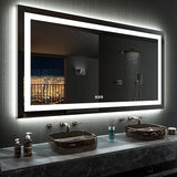 60X36 LED Bathroom Mirror with Lights, Anti-Fog, Dimmable, Backlit + Front Lit, Lighted