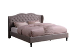 Premiere Curved Classics Cloth Light Grey Silver Linen 51" Tall Headboard Platform Bed