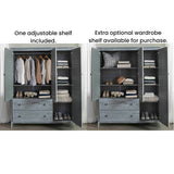 Greenport 3-Door Wardrobe, Brushed Grey