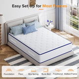 Queen Mattress, 12 Inch Medium Firm Hybrid Queen Mattress with Individual Pocketed Springs& Cool Gel Memory Foam,