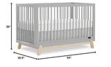 5-in-1 Convertible Crib in Pebble Grey Oak, JPMA & Greenguard