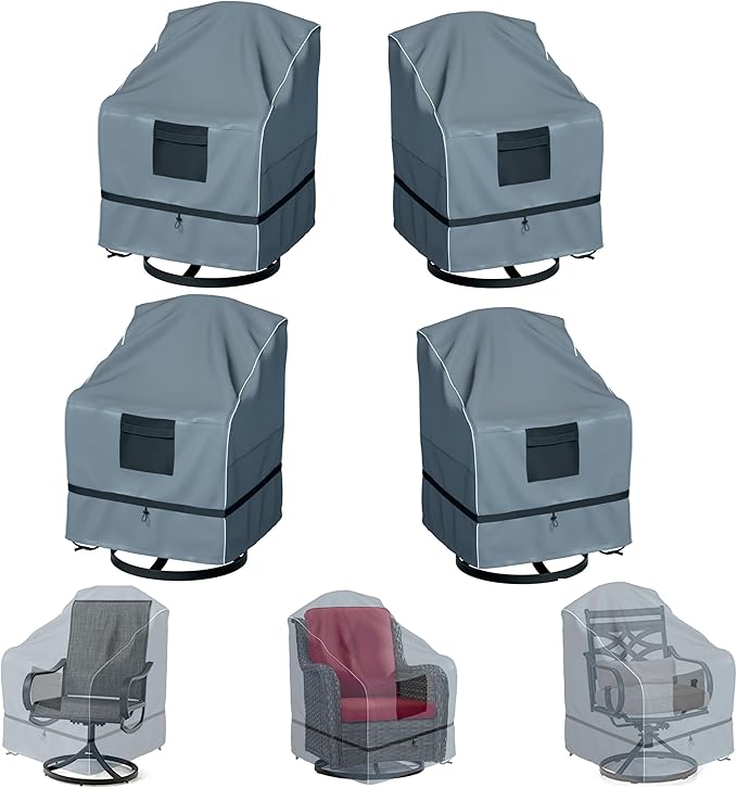 Outdoor Swivel Lounge Chair Cover 2 Pack, Waterproof Heavy Duty Outdoor Outdoor