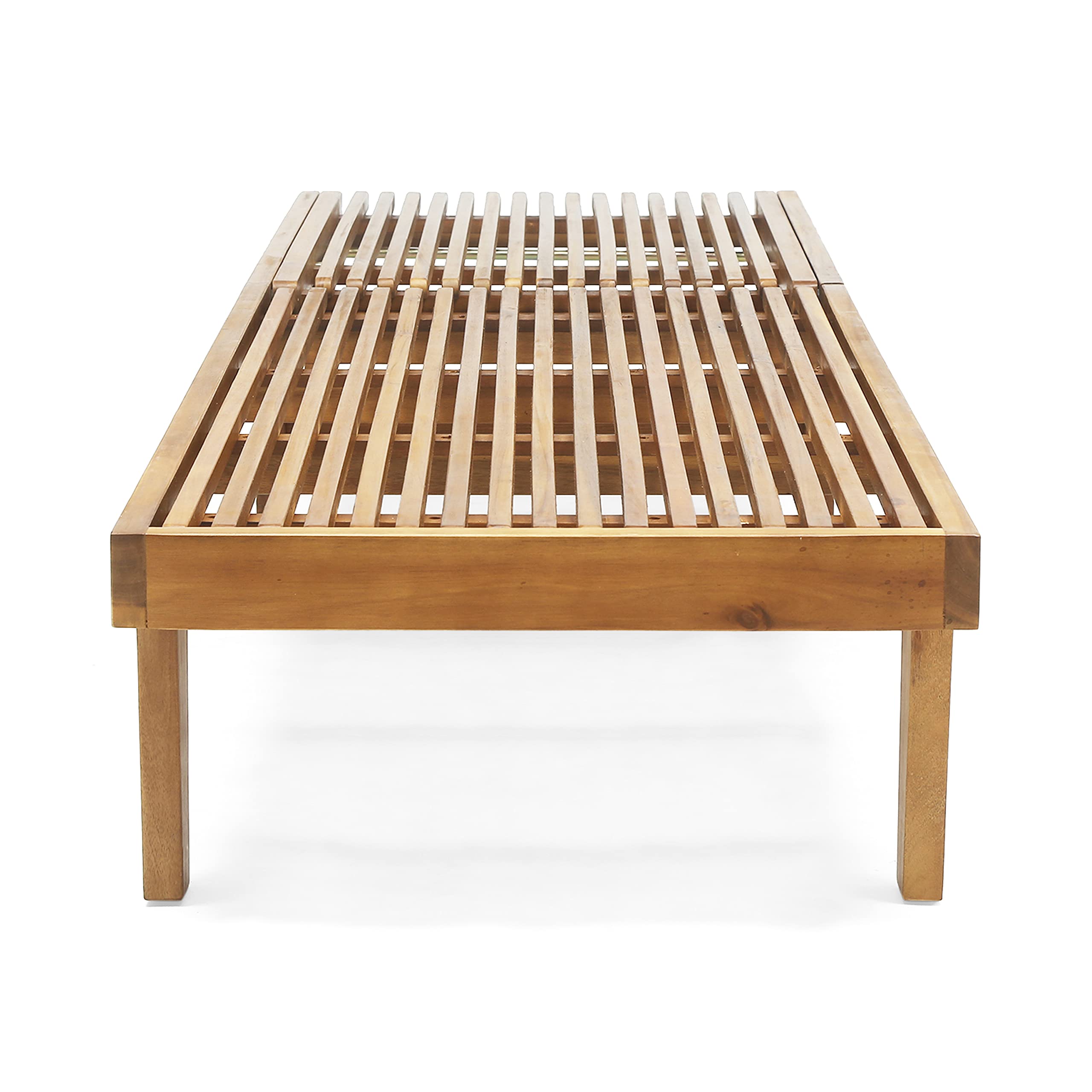 Vernon Outdoor Acacia Wood Chaise Lounge Set, Teak Finish