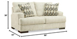 Caretti Contemporary Loveseat with Accent Pillows, Beige